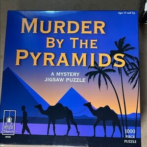 🧩 1000 piece factory sealed Bepuzzled “Murder By The Pyramids” mystery puzzle.
